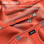 GAMUDA Small Pet Harness Collar and Leash Set, Step in No Chock No Pull Linen Fabric Soft Mesh Dog Vest Harnesses Reflective for Dogs Puppy Cats Kitten Rabbit (Orange, XXS)
