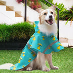 NACOCO Large Dog Raincoat Adjustable - Pet Rubber Ducks Yellow Water Proof Clothes Lightweight Rain Jacket Poncho Hoodies with Strip Reflective Pink (Lake Green 3XL, Sunglass Duck)