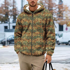 Men's Camouflage Hunting Fleece Lined Hoodie Camo Jackets Zip Up Long Sleeve Casual Winter Coats Hood Outerwear