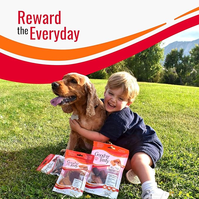 Good 'n' Tasty Triple Flavor Puree Mix-Ins Dog Food Topper Treats for All Dogs, 7 Count, Easy Single-Serve Portions, Added Protein with Tuna, Chicken and Duck (Pack of 2)
