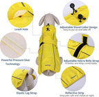 Waterproof Dog Raincoat with Reflective Strip, Adjustable Breathable Rain Coat Jacket with Leash Hole for Dogs (Pink, X-Large)