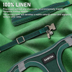 GAMUDA Small Pet Harness Collar and Leash Set, Step in No Chock No Pull Linen Fabric Soft Mesh Dog Vest Harnesses Reflective for Dogs Puppy Cats Kitten Rabbit (Green, S)