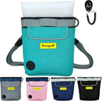 Dog Treat Pouch for Pet Walking and Training with Clicker 2 Cup Silicone Bag Small Fanny Pack Holder for Puppy Snack Dispenser Kit for Leash and Outdoor Use (Green)