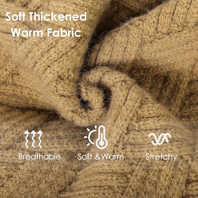 AOFITEE Dog Sweater, Warm Dog Sweaters for Large Dogs, Halloween Dogs Sweater, Turtleneck Girl Pet Sweaters, French Bulldog Sweatshirt, Knit Female Male Pet Knitwear for Winter Fall (Brown Large)