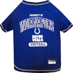 NFL Indianapolis Colts Dog T-shirt X-Small. - Licensed Shirt for Pets Team Colored with Team Logos- Premium Stretchable Materials for the comfort of your Dog & Cat