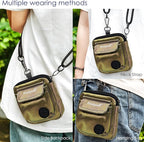 Dog Treat Pouch for Pet Walking and Training with Clicker Poop Bags and Double Bag Design Small Fanny Zipper Pack Holder for Puppy Snack Dispenser Kit for Leash and Outdoor Use (NM-Bronze