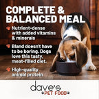 Dave's Pet Food Wet Dog Food (Beef & Rice), Made in USA Naturally Healthy Canned Topper Gluten Free Topper, 13.2 oz (12 Pack)