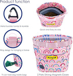 Dog Treat Pouch for Pet Walking and Training with Clicker 2 Cup Silicone Bag Small Fanny Pack Holder for Puppy Snack Dispenser Kit for Leash and Outdoor Use (Rainbow)