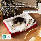 Bedsure XL Orthopedic Dog Bed for Extra Large Dogs - Washable XLarge Dog Cat Bed Waterproof, Comfort Dogs Couch Sofa with Washable Removable Cover, Pet Bed with Nonskid Bottom, Red, 42"