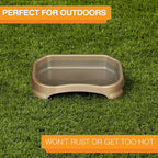 Neater Pet Brands Large Capacity Outdoor Dog Water Bowl for Small Dogs, Cats, Reptiles, Birds, & Small Animals, Outdoor Water Bowls for Dogs (8 Cups), Feed Bowl & Trough, Indoor or Outside, Champagne