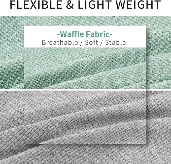 KYEESE 2Pack Dog Shirts Waffle Stretchy T-Shirts Lightweight Tank Top Sleeveless Vest Breathable Pet Apparel, XX-Large, Green+Grey