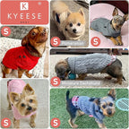 KYEESE Dog Sweater Warm Turtleneck Small Dogs Sweater with Gingham Patchwork Thick Pet Coat for Fall Winter Cold Weather Soft Pullover Dog Sweaters for Small Dogs Girl Stretchy Knitwear Cat Clothes