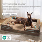 Bedsure XXL Orthopedic Dog Bed for Extra Large Dogs - Washable Giant Dog Cat Bed Waterproof, Comfort Dogs Couch Sofa with Washable Removable Cover, Pet Bed with Nonskid Bottom, Brown, 52"