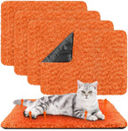 4 Pack Self Warming Cat Pads Self Heating Cat Mat Washable Homeless Dogs Thermal Pads Kennel Pad Reflects Body Heat Warm Crate Bed Mat for Indoor Outdoor Pet(Orange,16 x 20 Inch)