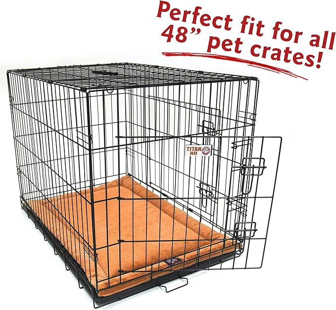 Majestic Pet Orthopedic Memory Foam Dog Crate Mat - Plush Pet Bed Pad for Crates & Kennels | USA Crafted | 48"x30" Villa Orange