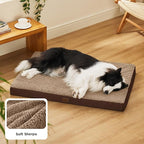 Bedsure Dog Beds Large Sized Dog - Comfy Flat Pet Beds with Removable Washable Cover, Orthopedic Egg Crate Foam Puppy Mat, Suitable for Pet Up to 65 lbs