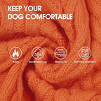 IECOii Girl XXXL Dog Sweater Dress, Girl Dog Sweaters for Extra Large Dogs Turleneck, Orange, XXXLarge, Thermal Warm Knitwear with Leash Hole, Adorable Cable Knit Sweater for Christmas & Thanksgiving