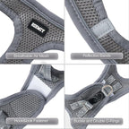 YIMEIS Dog Harness and Leash Set, No Pull Soft Mesh Pet Harness, Reflective Adjustable Puppy Vest for Small Medium Large Dogs, Cats (Gray, Medium (Pack of 1)