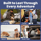 The Original Doggy Bag™ - Complete Dog Travel Bowl Bag for Supplies with 2 BPA-Free Travel Dog Bowls & 2 Food Containers - Traveling Kit for Road Trips, Camping, Weekend Away or Doggy Gift - Beige