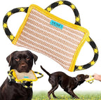 YES4QUALITY Durable Dog Bite Pillow - 10"x7" - Safe Biting Pad with 3 Strong Handles - Tough Jute Tug Toy for Medium to Large Dogs - Ideal for Tug of War, K9, Schutzhund & Puppy Training