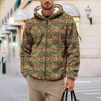 Men's Camouflage Hunting Fleece Lined Hoodie Camo Jackets Zip Up Long Sleeve Casual Winter Coats Hood Outerwear