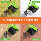 Pupzle Dog Pooper Scooper with Bag Attachment, 40" Long Handle Pooper Scooper for Large Dogs, Dog Poop Scoop for Yard, Large Capacity Swivel Bin and Rake, Lavender Scented Bags (Green)