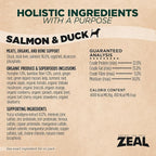 ZEAL Canada Air-Dried Salmon & Duck Recipe for Dogs - Superfood Omega-3 Rich, Dual-Protein, Grain Free, No Fillers, Complete Nutrition (Salmon & Duck, 5.5 lb)
