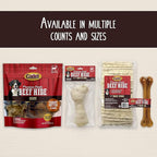Cadet Premium Grade Pressed Beef Hide Bones, Long Lasting Rawhide Dog Chews, 8 Inch (6 Count)