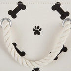 Bone Dry Pet Storage Collection Paw and Bone Print, Small Rectangle, 14x8x9, Black