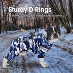 Four Legged Dog Winter Coat for Small Dogs, Warm Puppy Onesie Clothes Christmas, Reflective Turtleneck Dog Jacket with Buckles & D-Rings, Puffer Cold Weather Coat Zipper