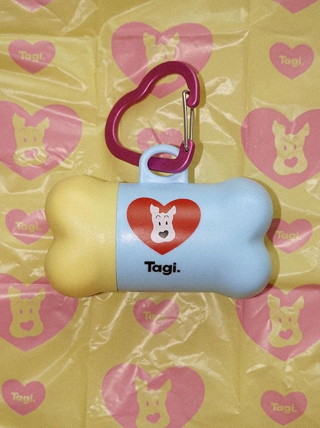 Tagi. The Fruits of Love Dog Poop Bag Rolls with Dispenser, Portable Pet Waste Bags for Dog Walking, Leak Proof and Extra Thick, 1 Berry Poop Bag Holder and 1 Roll Bags
