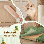 Yaheetech Cactus Cat Tree, 42in Cat Tower for Indoor Cats, Multi Level Kitten Condo Scratching Post, Pet Activity Center Furniture w/Ball, Plush Perch, Platform, Basket, Brown/Green
