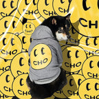 ChoChoCho Smiley Dog Hoodie Stylish Dog Clothes Smiley Face Sweater Cotton Sweatshirt Fashion Outfit for Dogs Cats Puppy Small Medium Large (X-Large, Grey)