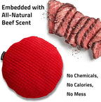 Playology Dog Toys | Plush Toy Crinkle Disc for Dogs | Jumbo Beef Scented Toy - Easy to Clean and Made from Non Toxic Materials