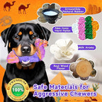 Tough Dog Toys for Aggressive Chewers, Durable Indestructible Nylon Dog Chew Toys for Large Medium Small Breeds, Squeaky Chew Toy for Puppy Teething, Interactive Dogs Toy Keep Them Busy (Wood Flavor)