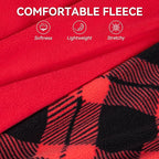 cyeollo 2 Pack Small Fleece Dog Sweater, Stretchy Pullover Soft Dog Jacket with Reflective Stripe Female & Male Sweatshirt Pet Clothes Coats for Small Dogs Boy & Girl, Red & Buffalo Plaid L