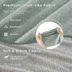 Miguel Faux Linen Dog Bed with Removable Cushion Pillow for Medium Small Dogs, Washable Pet Bed with Side Easy to Wash Puppy Bed, Rectangle Cat Bed for Indoor Cat with Anti-Slip Bottom, Green 35 Inch