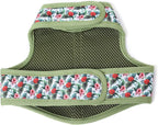 Mile High Life Dog Harness, Air Mesh Floral Vest Harness for 20 lbs Small Dogs & Cats, Easy Get on Adjustable Easy Closures Both Neck and Chest(Wild Rose, XS Chest 14"-16")