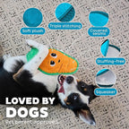 Outward Hound Tough Skinz Durable Squeaky Dog Toy with Two Tough Layers, Carrot, Multicolor, Medium