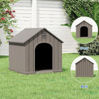 Dog House Outdoor Indoor, Weatherproof Insulated Dog House with Elevated Floor and Air Vents for Small to Medium Dogs,Easy Clean and Assemble (Grey1, 26.18''L × 24.02''W × 25.98''H)