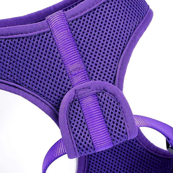 Mile High Life Step in Dog Harness for Small Dogs No Pull, Easy Get on Air Mesh Vest Harness, Adjustable Easy Closures Both Neck and Chest (Purple, M Chest 15.7"-23.2")