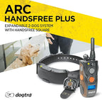 Dogtra ARC HANDSFREE Plus Expandable to 2-Dog Remote Dog Training E-Collar with HANDSFREE Square for Discreet and Precise Control Slim Ergonomic Rechargeable Waterproof 3/4-Mile Range
