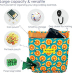 Dog Treat Pouch for Pet Walking and Training with Clicker 2 Cup Silicone Bag Small Fanny Pack Holder for Puppy Snack Dispenser Kit for Leash and Outdoor Use (Fruit Orange)