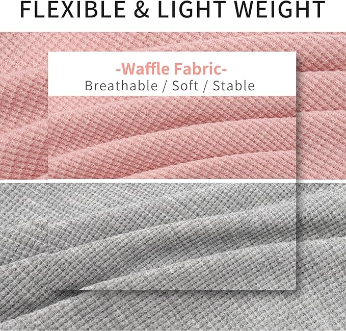KYEESE 2Pack Dog Shirts Waffle Stretchy Dog T-Shirts Lightweight Tank Top Sleeveless Vest Breathable, XX-Large, Pink+Grey