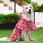 NACOCO Large Dog Raincoat Adjustable - Pet Rubber Ducks Yellow Water Proof Clothes Lightweight Rain Jacket Poncho Hoodies with Strip Reflective Pink (Pink XXL, Yellow Duck)