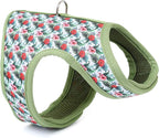 Mile High Life Dog Harness, Air Mesh Floral Vest Harness for 20 lbs Small Dogs & Cats, Easy Get on Adjustable Easy Closures Both Neck and Chest(Wild Rose, S Chest 16"-18")