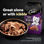 Cesar Wet Dog Food Loaf in Sauce Rotisserie Chicken Flavor with Bacon & Cheese and Filet Mignon Flavor with Bacon & Potato Variety Pack, 3.5 oz. Easy Peel Trays (12 Count, Pack of 2)