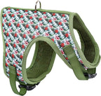 Mile High Life Dog Harness, Air Mesh Floral Vest Harness for 20 lbs Small Dogs & Cats, Easy Get on Adjustable Easy Closures Both Neck and Chest(Wild Rose, M Chest 18"-20")