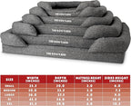 The Dog’s Bed, Large Grey Linen 36x27, Memory Foam, Pain Relief: Arthritis, Hip & Elbow Dysplasia, Post Surgery, Lameness, Supportive, Calming, Waterproof Washable Cover, Veterinary Approved