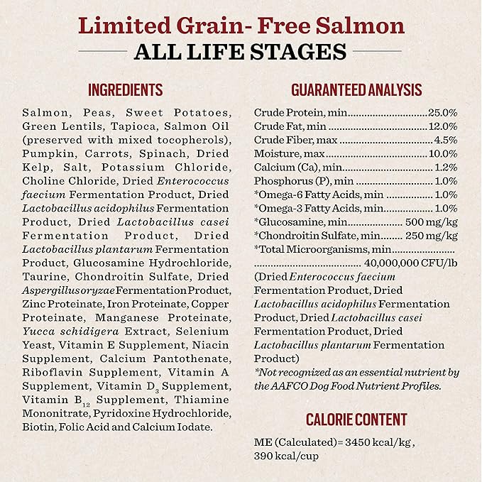 Dr. Pol Grain Free Salmon Dog Food - Premium Natural Dry Dog Food, Limited Ingredient High Protein Veterinarian Formulated Kibble for Any Size or Stage, Allergies, Sensitive Stomach, Salmon 4lb Bag